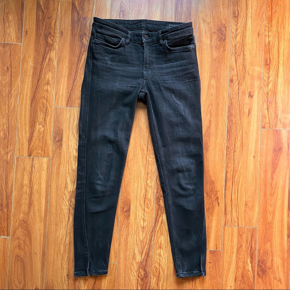Allsaints Distress Black Jeans - MAST TWISTED FIT